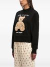 Crewneck cotton sweatshirt with bear design