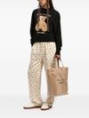 Crewneck cotton sweatshirt with bear design