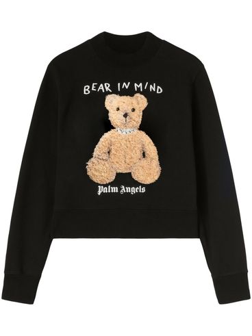 Crewneck cotton sweatshirt with bear design