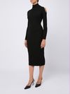 Fitted midi dress in wool