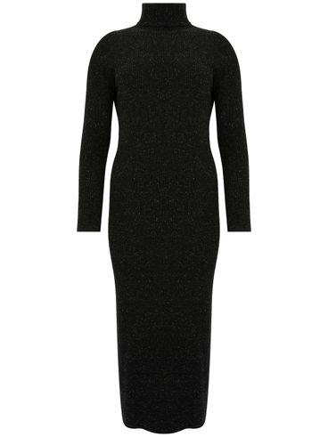 Fitted midi dress in wool