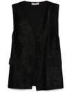 Velvet vest with V-neck