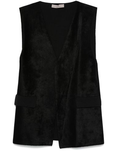 Velvet vest with V-neck