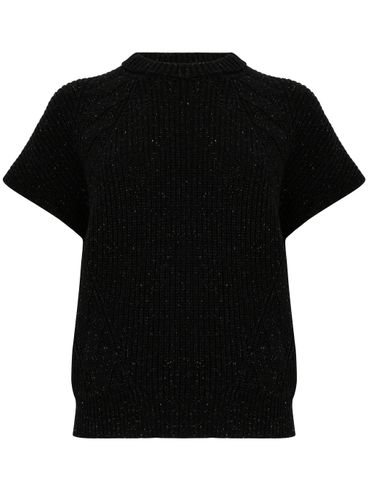 Short-sleeve wool sweater