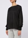 Blusa svasata con dettagli lurex