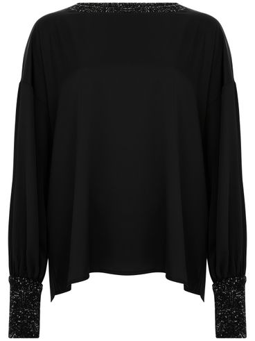 Flared blouse with lurex details