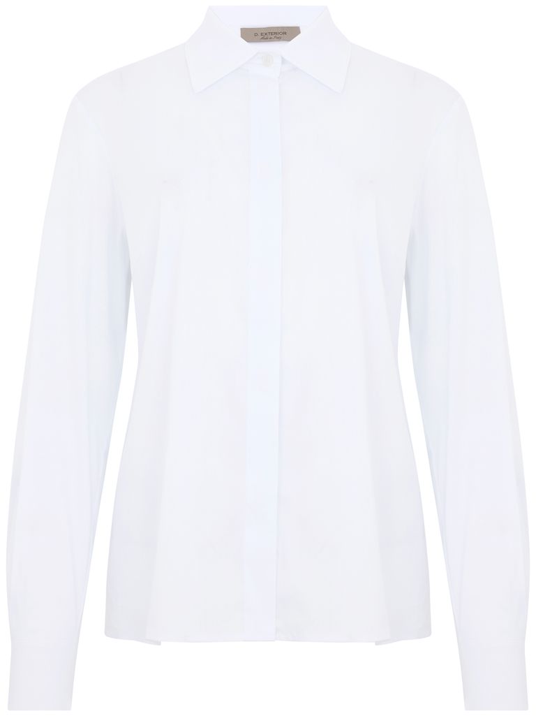 Shop D Exterior Fitted Classic Cotton Shirt In White