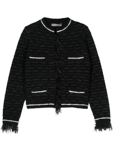 Wool jacket with fringes