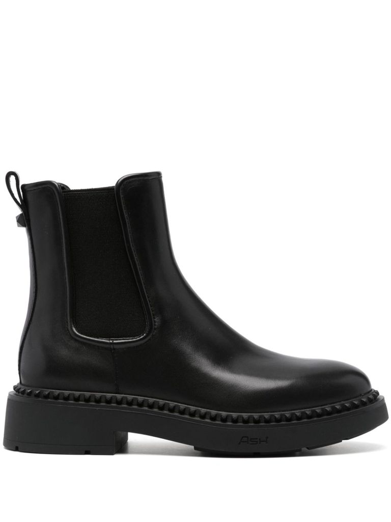 Shop Ash Madison Leather Ankle Boots In Black