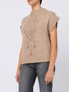 Short-sleeve wool sweater