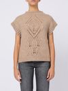 Short-sleeve wool sweater