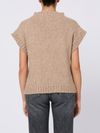 Short-sleeve wool sweater