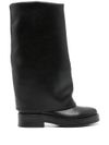 High faux leather boots