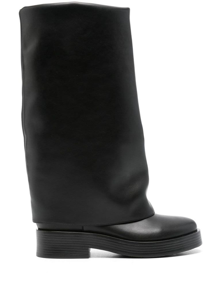 Shop Casadei High Faux Leather Boots In Black