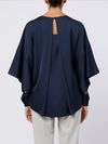 Blue blouse with open sleeves