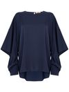 Blusa blu con maniche aperte