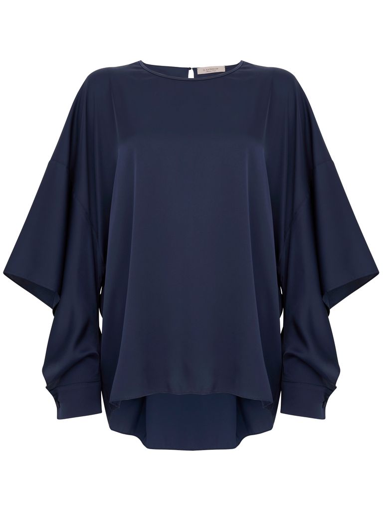 Shop D Exterior Blue Blouse With Open Sleeves