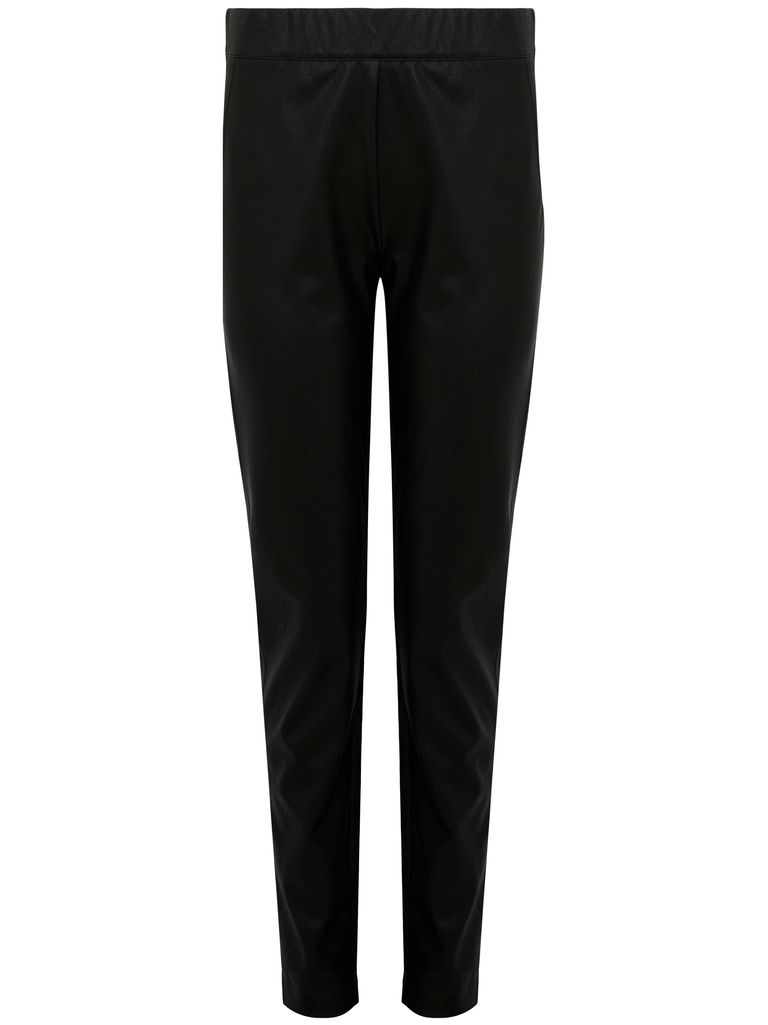 Shop D Exterior Faux Leather Leggings With Elasticated Waist In Black