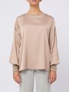 Blusa svasata con dettagli lurex