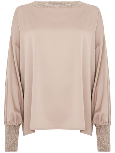 Flared blouse with lurex details