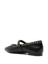 Calf leather ballerina flats with studs