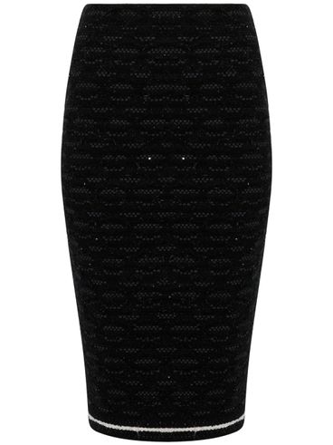 Fitted midi skirt in wool