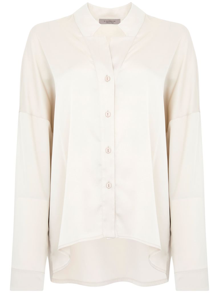 Shop D Exterior Satin Shirt With Buttons In White