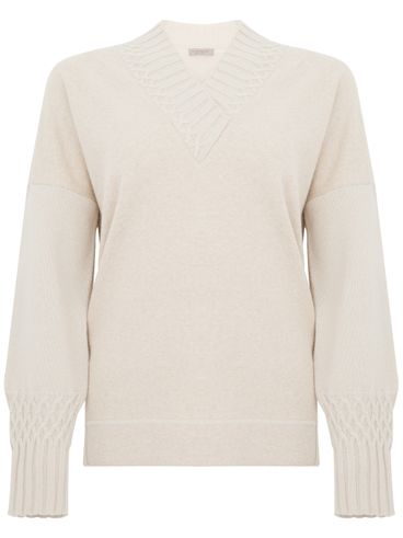 V-neck sweater in wool blend.