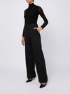 Wide straight pants with elasticized waist