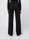 Wide straight pants with elasticized waist