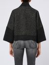 Crop cardigan with lurex inserts