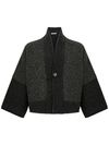 Crop cardigan with lurex inserts