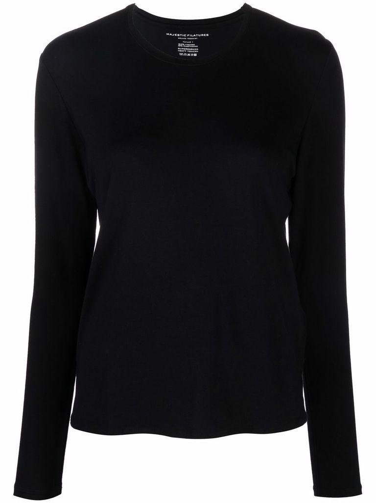 Shop Majestic Stretch Crew Neck T-shirt In Black