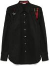 Cotton shirt with tartan detail