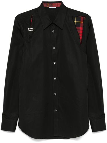 Cotton shirt with tartan detail