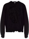 Cotton sweater with skull