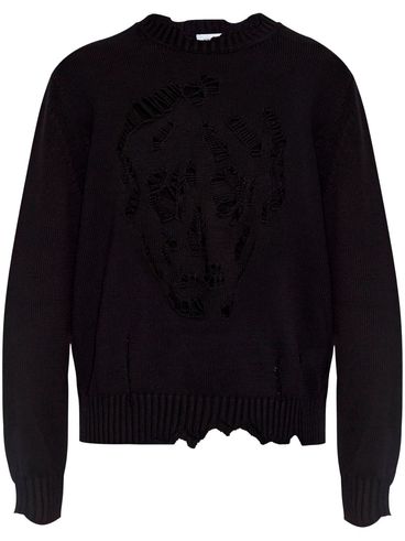 Cotton sweater with skull