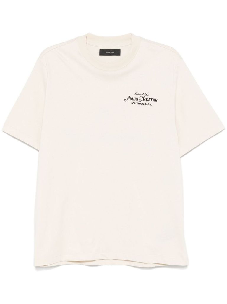 Shop Amiri Theatre Cotton T-shirt In White