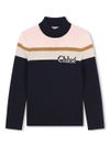 Organic cotton and wool sweater with logo