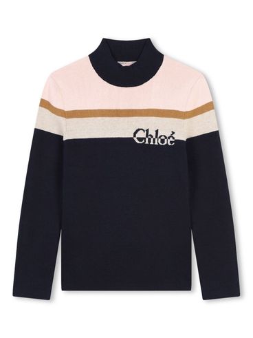 CHLOÉ - Maglione in cotone biologico e lana con logo