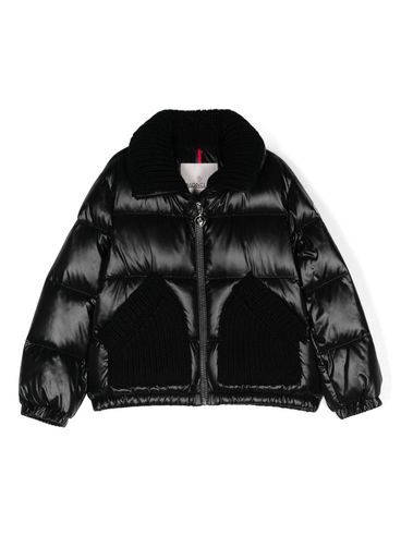 MONCLER - Short Aigues puffer jacket with knit inserts