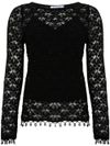 Black crochet knit top