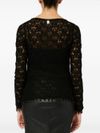 Black crochet knit top