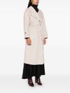 Long gray wool coat with a belt