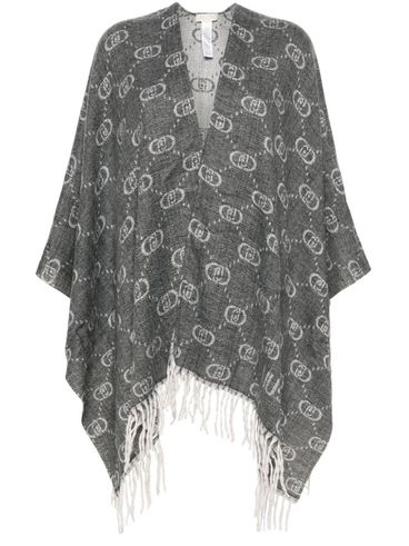 LIU JO - Cape with fringes and logo