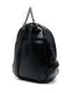 Black faux leather backpack with beads