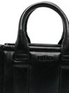 Handbag with shoulder strap and logo