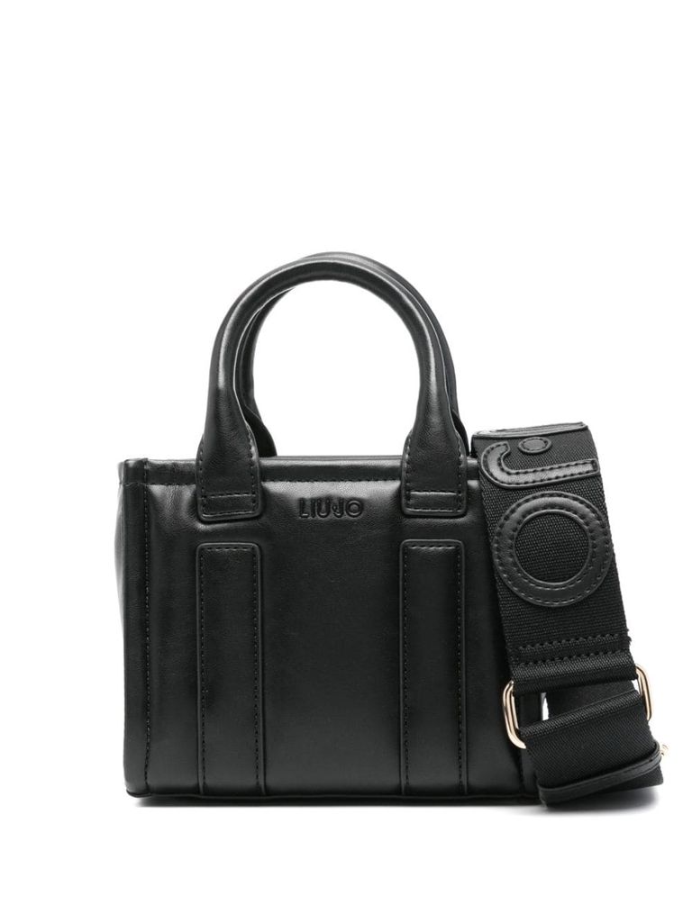 Shop Liu •jo Handbag With Shoulder Strap And Logo In Black