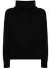 Black wool turtleneck sweater