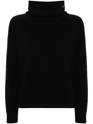 Black wool turtleneck sweater